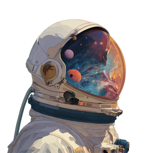 Astronaut Universe Helmet Vinyl Car Decal Sticker – Waterproof & UV-Resistant 3.4133333333333336"