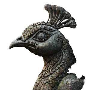 Stone Peacock Sculpture Vinyl Car Decal Sticker – Waterproof & UV-Resistant 6.826666666666667"