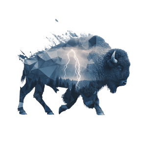 Geometric Bison Logo Vinyl Car Decal Sticker – Waterproof & UV-Resistant 3.4133333333333336"