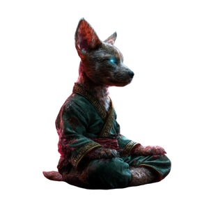 Meditative Dog Cub V2 Vinyl Car Decal Sticker – Waterproof & UV-Resistant 6.826666666666667"