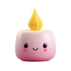 Cute Cartoon Candle Vinyl Car Decal Sticker – Waterproof & UV-Resistant 3.4133333333333336"