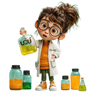 Young Scientist Girl V2 Vinyl Car Decal Sticker – Waterproof & UV-Resistant 6.826666666666667"