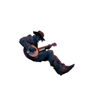Dead Banjo Player Vinyl Car Decal Sticker – Waterproof & UV-Resistant 3.4133333333333336"