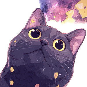 Cosmic Cheese Cat Vinyl Car Decal Sticker – Waterproof & UV-Resistant 3.4133333333333336"