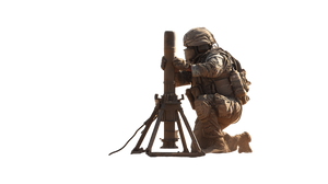 Soldier With Mortar Vinyl Car Decal Sticker – Waterproof & UV-Resistant 5.4
