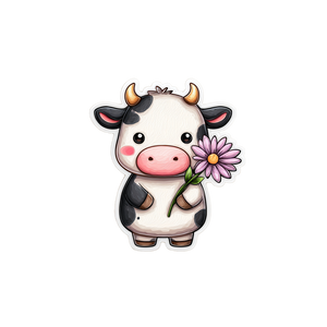 Kawaii Cow V2 Vinyl Car Decal Sticker – Waterproof & UV-Resistant 3.4133333333333336"