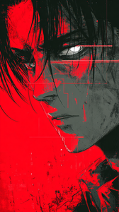 Levi Ackerman Glitch Vinyl Car Decal Sticker – Waterproof & UV-Resistant 9.706666666666667"