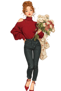Woman Holding Roses Vinyl Car Decal Sticker – Waterproof & UV-Resistant 4.426666666666667" Woman Holding Roses Vinyl Car Decal Sticker – Waterproof & UV-Resistant 4.426666666666667"