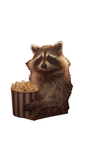 Raccoon At Movies Vinyl Car Decal Sticker – Waterproof & UV-Resistant 9.706666666666667"