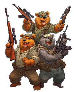 Bear Militia Vinyl Car Decal Sticker – Waterproof & UV-Resistant 4.0"