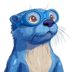 Blue Cartoon Otter Vinyl Car Decal Sticker – Waterproof & UV-Resistant 3.4133333333333336"