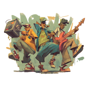 Graffiti Musicians Dancing Vinyl Car Decal Sticker – Waterproof & UV-Resistant 3.4133333333333336"