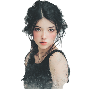 Ethereal Asian Portrait V3 Vinyl Car Decal Sticker – Waterproof & UV-Resistant 3.4133333333333336"