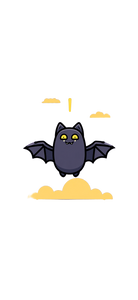 Cartoon Bat Flying Vinyl Car Decal Sticker – Waterproof & UV-Resistant 5.333333333333333"