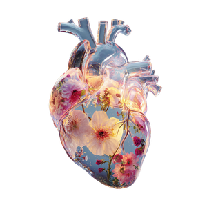 Glass Heart Blooms Vinyl Car Decal Sticker – Waterproof & UV-Resistant 3.4133333333333336"