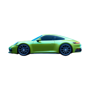 Lime Green Porsche Vinyl Car Decal Sticker – Waterproof & UV-Resistant 3.4133333333333336"