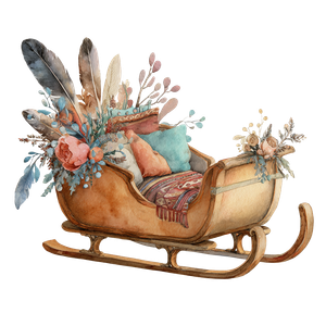 Vintage Christmas Sled Vinyl Car Decal Sticker – Waterproof & UV-Resistant 3.4133333333333336"