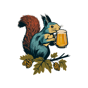 Squirrel Beer Logo Vinyl Car Decal Sticker – Waterproof & UV-Resistant 6.826666666666667"