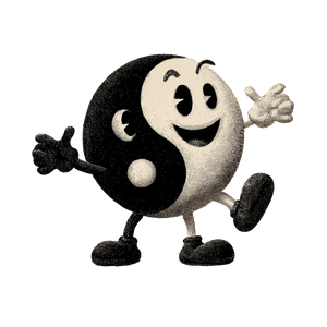 Ying Yang Cartoon Vinyl Car Decal Sticker – Waterproof & UV-Resistant 3.4133333333333336"