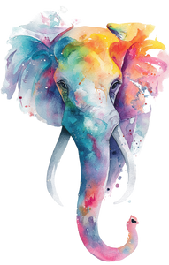 Whimsical Watercolor Elephant Vinyl Car Decal Sticker – Waterproof & UV-Resistant 4.533333333333333"