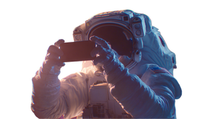 Astronaut With Phone V3 Vinyl Car Decal Sticker – Waterproof & UV-Resistant 5.4