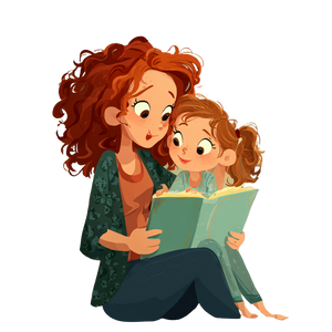 Mom And Daughter Reading V3 Vinyl Car Decal Sticker – Waterproof & UV-Resistant 3.4133333333333336"