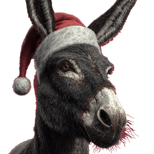 Mule In Santa Hat Vinyl Car Decal Sticker – Waterproof & UV-Resistant 3.4133333333333336" Mule In Santa Hat Vinyl Car Decal Sticker – Waterproof & UV-Resistant 3.4133333333333336"
