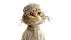 Anthropomorphic Arab Cat Vinyl Car Decal Sticker – Waterproof & UV-Resistant 2.72"