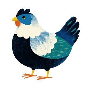 Blue White Hen Vinyl Car Decal Sticker – Waterproof & UV-Resistant 3.4133333333333336"