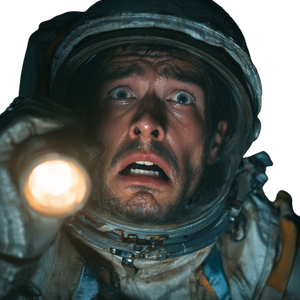 Horrified Spaceman Vinyl Car Decal Sticker – Waterproof & UV-Resistant 3.4133333333333336"