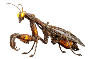 Steampunk Mechanical Mantis V2 Vinyl Car Decal Sticker – Waterproof & UV-Resistant 2.986666666666667"
