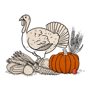 Thanksgiving Harvest Vinyl Car Decal Sticker – Waterproof & UV-Resistant 3.4133333333333336"