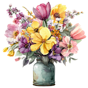 Wildflower Bouquet V18 Vinyl Car Decal Sticker – Waterproof & UV-Resistant 6.826666666666667"