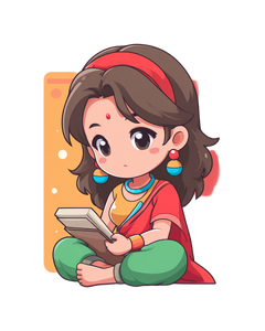 Indian Girl Writing Vinyl Car Decal Sticker – Waterproof & UV-Resistant 8.0"