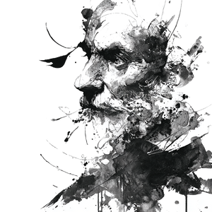 Abstract Faust Portrait Vinyl Car Decal Sticker – Waterproof & UV-Resistant 3.4133333333333336"