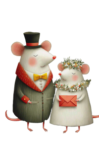 Wedding Rats Card Vinyl Car Decal Sticker – Waterproof & UV-Resistant 8.96"