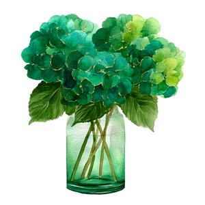 Emerald Hydrangeas Bouquet Vinyl Car Decal Sticker – Waterproof & UV-Resistant 3.4133333333333336"