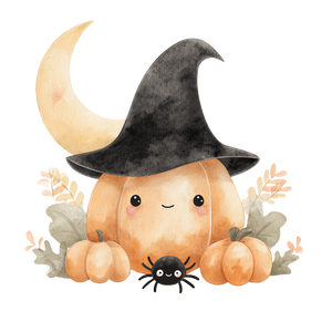 Kawaii Pumpkin Witch Vinyl Car Decal Sticker – Waterproof & UV-Resistant 3.4133333333333336"