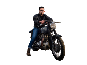 Confident Motorcyclist Vinyl Car Decal Sticker – Waterproof & UV-Resistant 6.1866666666666665"