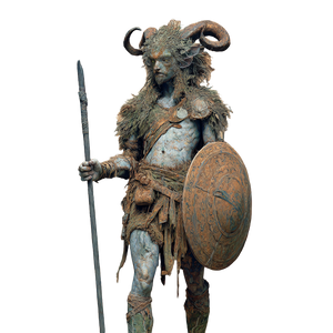 Half-Horned Demon Satyr Vinyl Car Decal Sticker – Waterproof & UV-Resistant 3.4133333333333336"