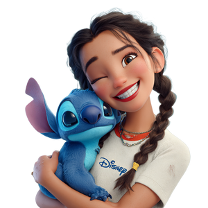 Happy Hug With Stitch Vinyl Car Decal Sticker – Waterproof & UV-Resistant 3.4133333333333336"