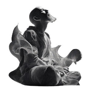 Meditative Illusion Portrait Vinyl Car Decal Sticker – Waterproof & UV-Resistant 6.826666666666667"