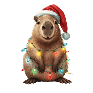 Festive Capybara V3 Vinyl Car Decal Sticker – Waterproof & UV-Resistant 3.4133333333333336"