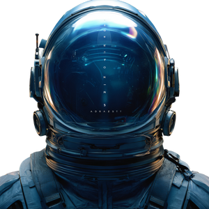 Futuristic Astronaut Portrait V6 Vinyl Car Decal Sticker – Waterproof & UV-Resistant 3.4133333333333336"