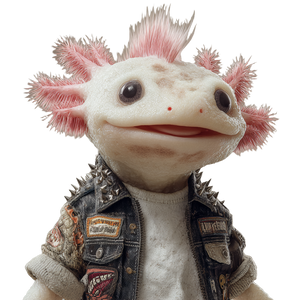 Punk Axolotl Portrait Vinyl Car Decal Sticker – Waterproof & UV-Resistant 3.4133333333333336"