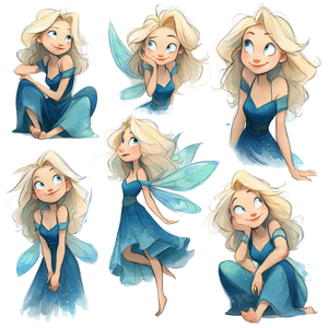 Cute Blonde Fairy Vinyl Car Decal Sticker – Waterproof & UV-Resistant 3.4133333333333336"