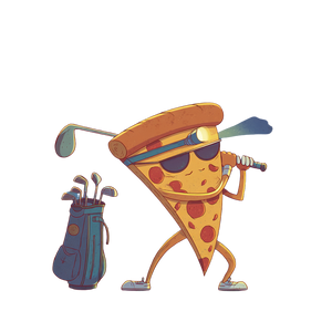 Pizza Golfer Vinyl Car Decal Sticker – Waterproof & UV-Resistant 3.4133333333333336"