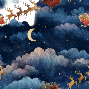 Watercolor Santa Sleigh Vinyl Car Decal Sticker – Waterproof & UV-Resistant 3.4133333333333336"