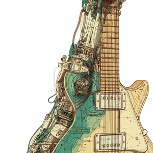 Biomechanical Guitar Arm Vinyl Car Decal Sticker – Waterproof & UV-Resistant 6.826666666666667"