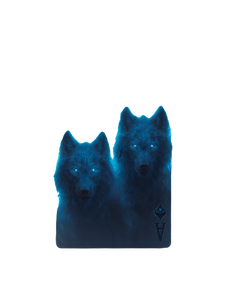 Fiery Wolves Card Vinyl Car Decal Sticker – Waterproof & UV-Resistant 8.213333333333333"